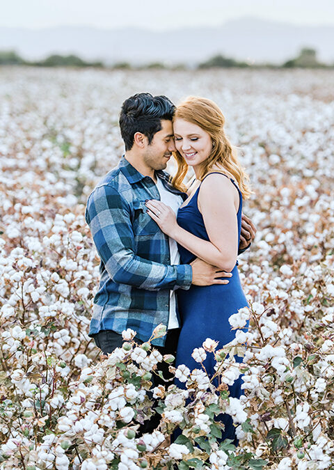 Engagement Photographer Phoenix, Arizona Cotton Field | Cassy + Andrew