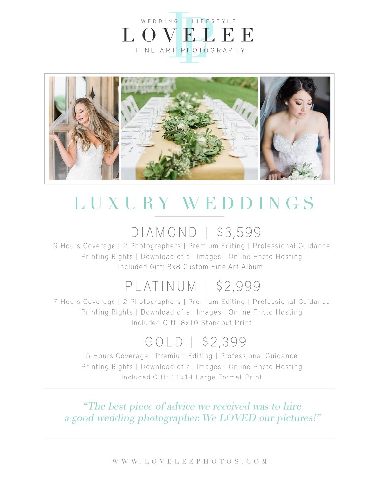 Wedding Photographer Pricing in Arizona