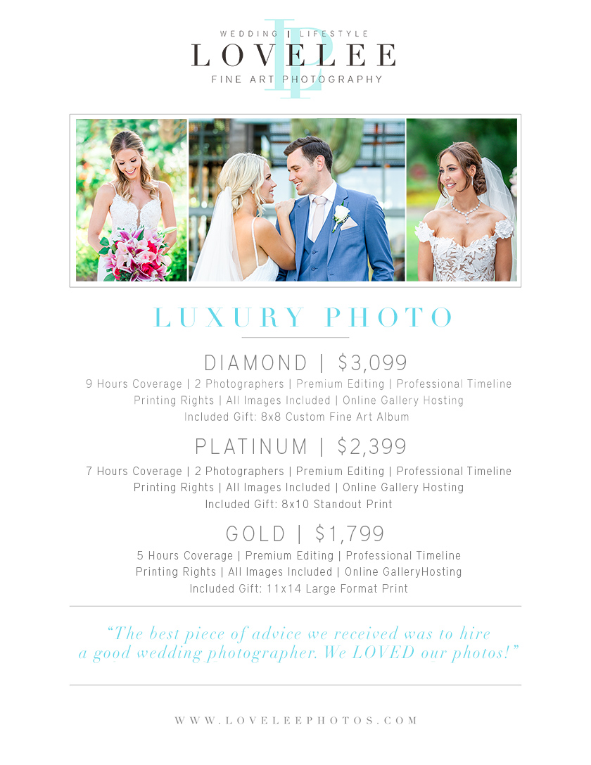 Arizona wedding Photographer pricing Arizona wedding Photographer pricing