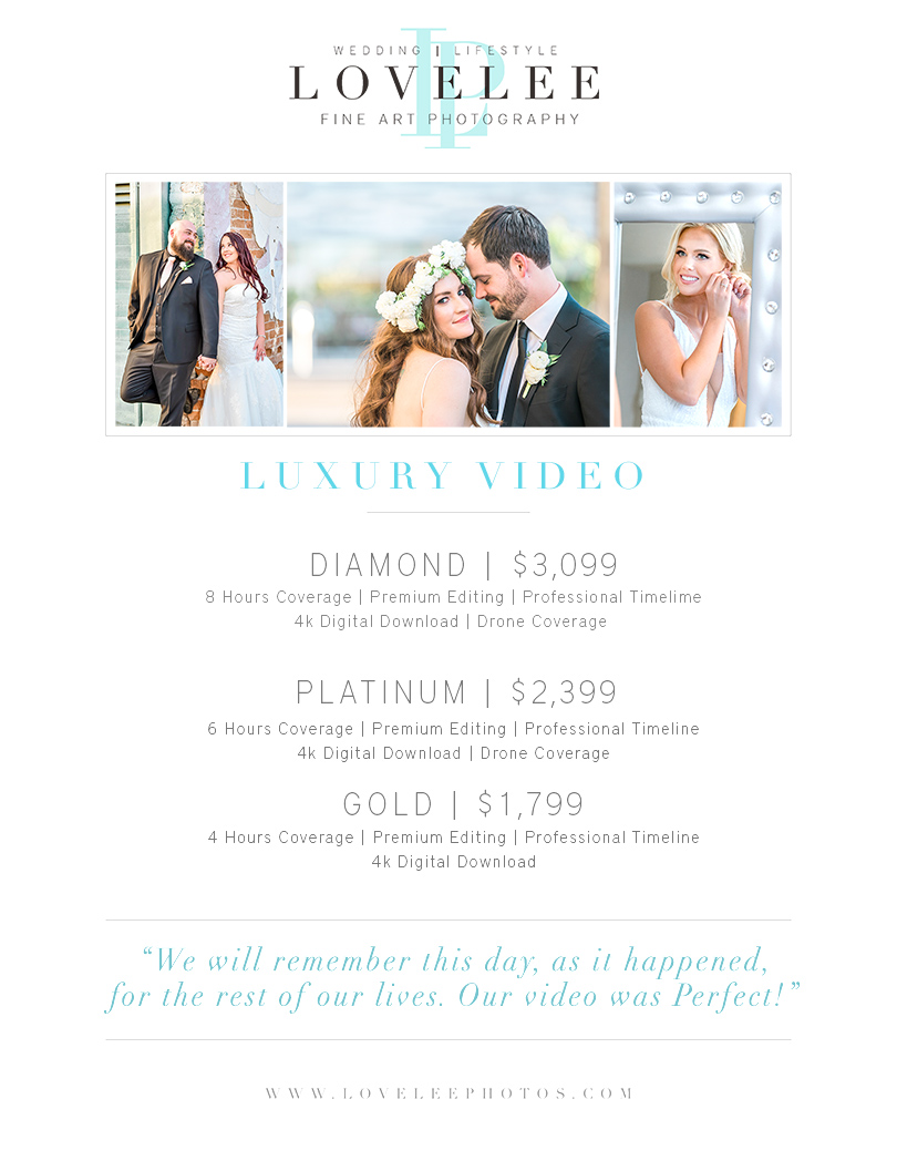 Arizona wedding videographers pricing