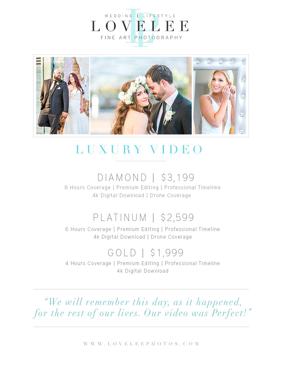 Phoenix Arizona Wedding Videographer Pricing