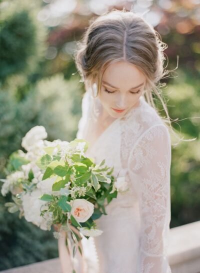 Fine-art bridal portrait with garden florals — Southern California — Lovelee Photography