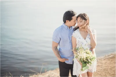 Southern California engagement photos by the water